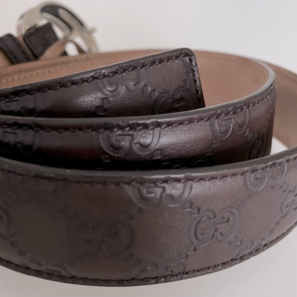 Authentic Gucci Men’s Signature GG Leather Belt. Size 42 - Picture 3 of 5